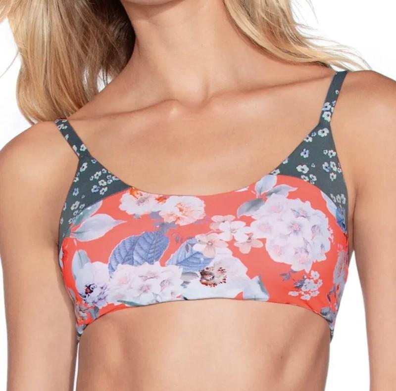 Maaji Bouquet Twister Bralette Bikini Swim Reversible Top: Small NEW 446