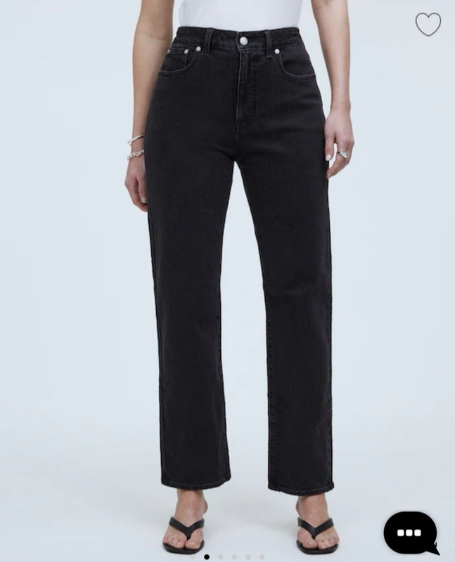 Madewell Curvy 90s Straight Leg Full Length Jeans Black Size 29 NM273