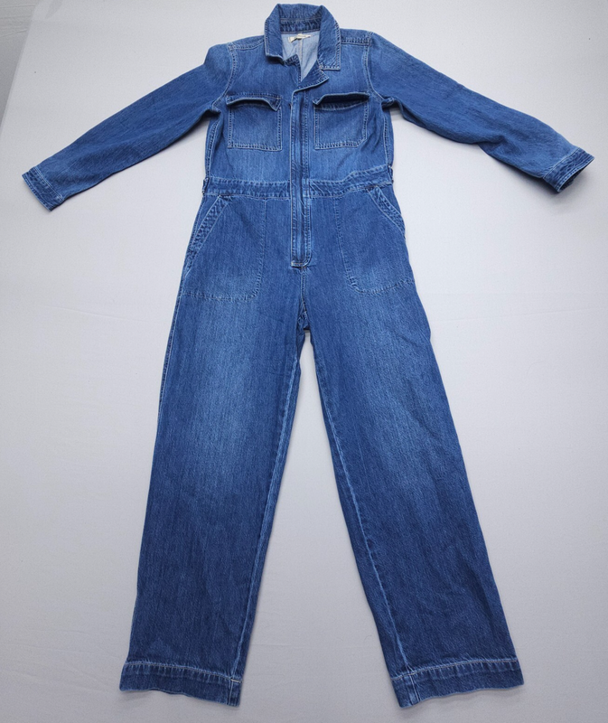 Madewell Denim Jumpsuits Coveralls Womens Medium Blue 100% Cotton 27" Inseam EUC