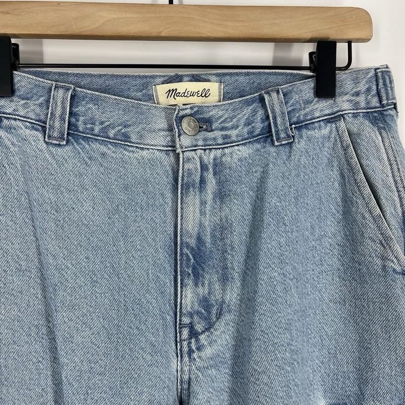 Madewell Low Slung Cargo Jeans Size 26 Womens Blue Denim Mid Rise Straight Leg