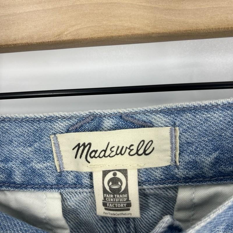 Madewell Low Slung Cargo Jeans Size 26 Womens Blue Denim Mid Rise Straight Leg