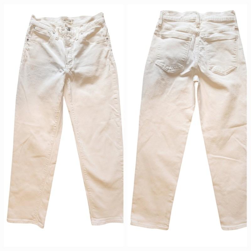 Madewell Mid-rise Perfect Vintage Straight Jeans in White inseam 28" size 27