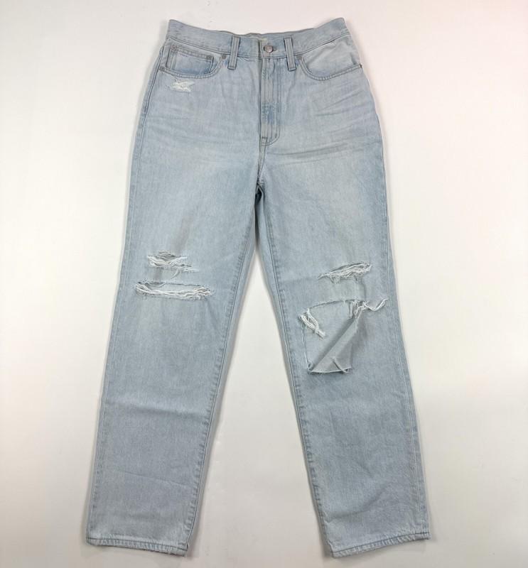 Madewell Perfect Vintage Straight Womens 28 Distressed Ripped Jeans Light Wash
