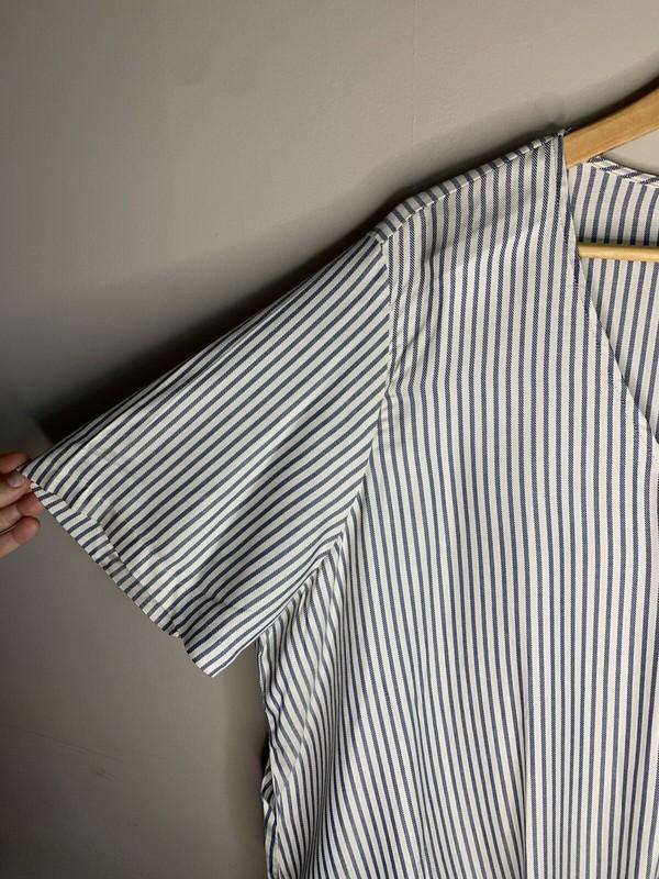 Madewell Short Sleeve Tie Front Top Blouse Striped Shirt V Neck Women’s 3X Plus