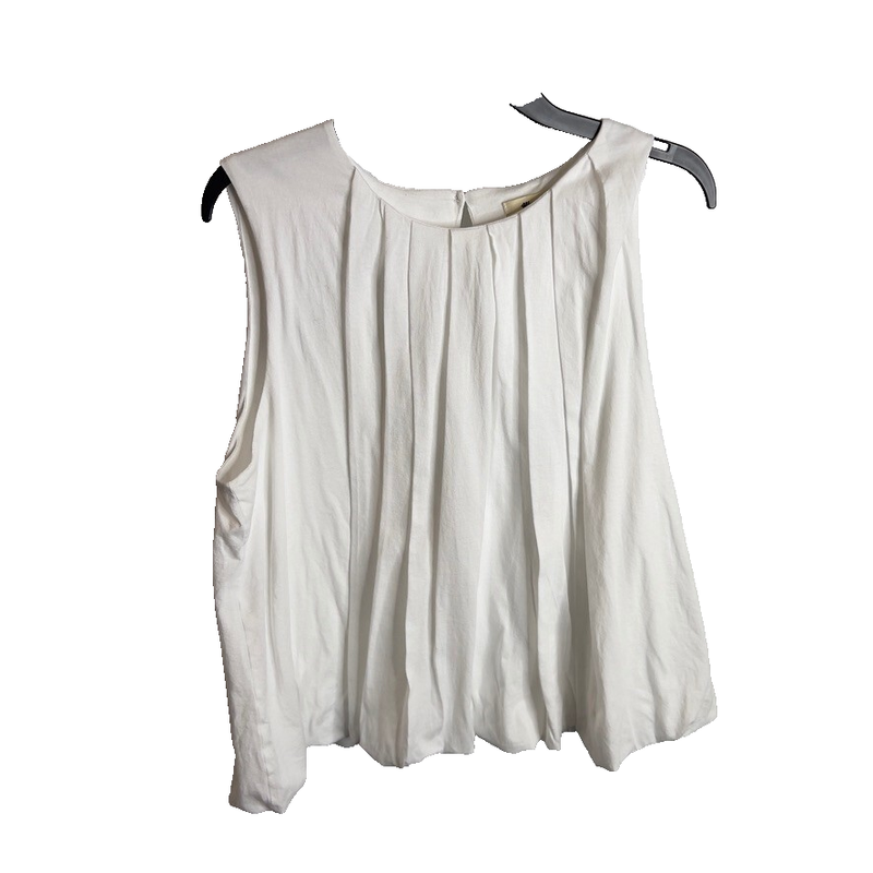 Madewell Sleeveless Crewneck Bubble Top White Size M NU852