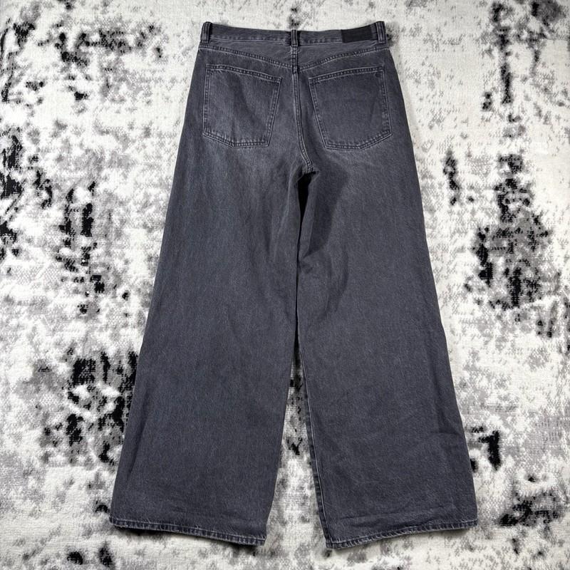 Madewell Superwide Leg Jeans Womens Size 29 Black Gray Skater Hippie Boho