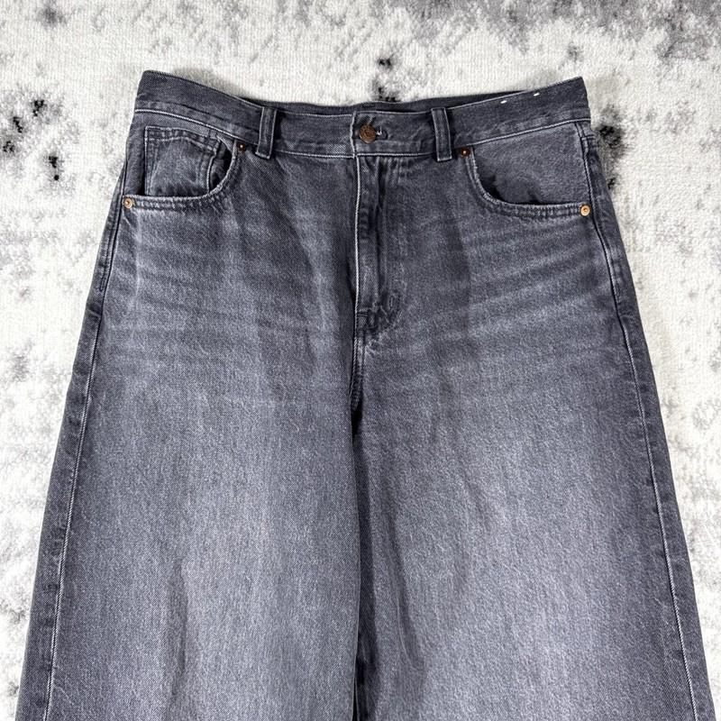 Madewell Superwide Leg Jeans Womens Size 29 Black Gray Skater Hippie Boho