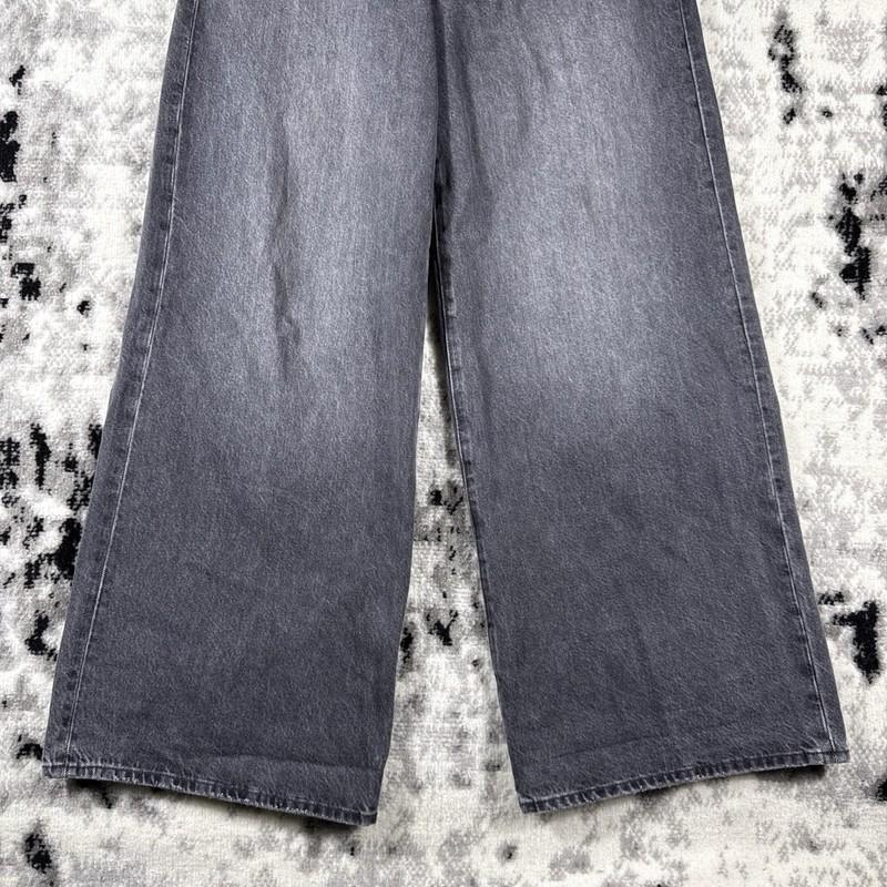 Madewell Superwide Leg Jeans Womens Size 29 Black Gray Skater Hippie Boho