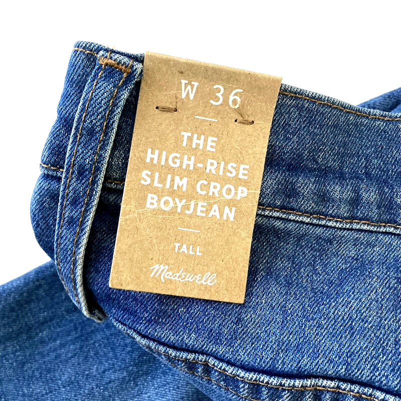 Madewell Women's Jeans Women's Size 36 Tall The High Rise Slim Crop Boyjean NWT