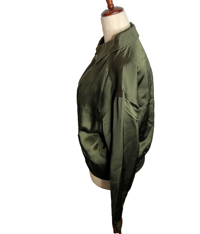 Madewell Womens $188 Relaxed Zip-Front Bomber Jacket Mossy Umber Size S NT115
