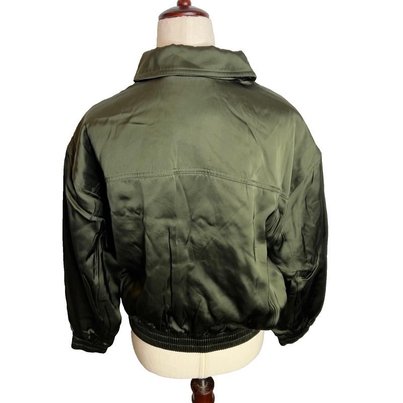 Madewell Womens $188 Relaxed Zip-Front Bomber Jacket Mossy Umber Size S NT115