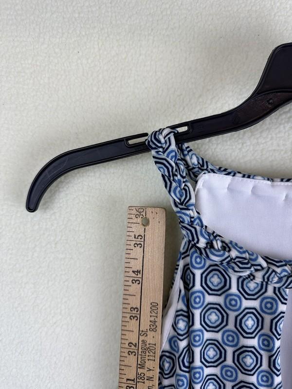 Maggy London Knee Lenth Dress Blue/White Geometric Shaped Womens Size 6