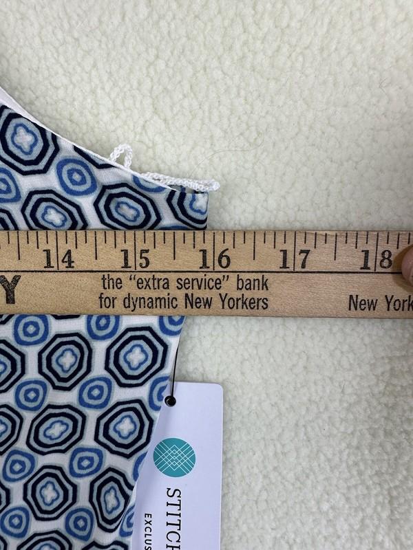 Maggy London Knee Lenth Dress Blue/White Geometric Shaped Womens Size 6