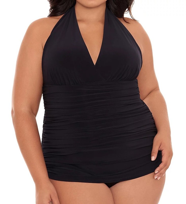 Magicsuit BLACK Plus Size Solids Yvonne Swim Dress US 18W