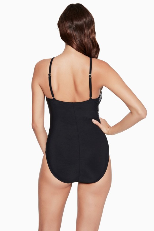 Magicsuit By Miraclesuit Jill Stroke Of Luck Swimsuit Black & Gold Size 12 Or 14