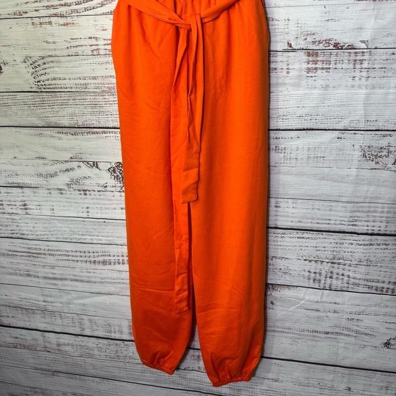 Magnolia Vibrant Orange Ruffle Size Small Jogger Strapless Jumpsuit