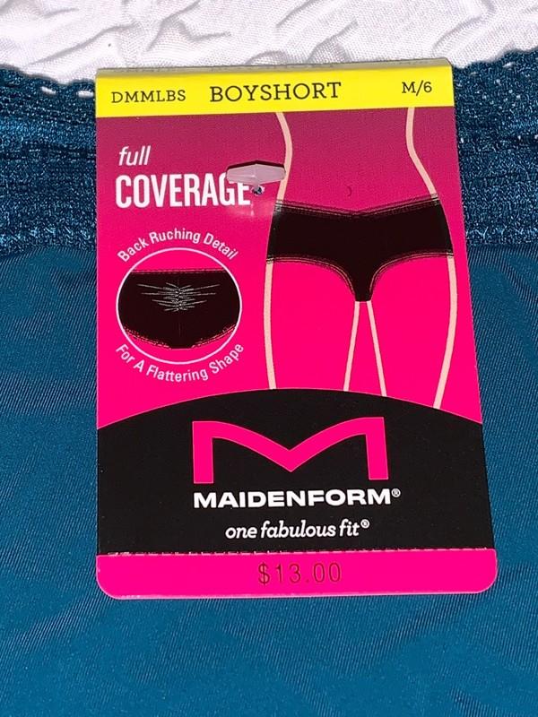 MAIDENFORM One Fab Fit Modern Full Coverage Teal Boyshort Panty Womens M 6 XL 8