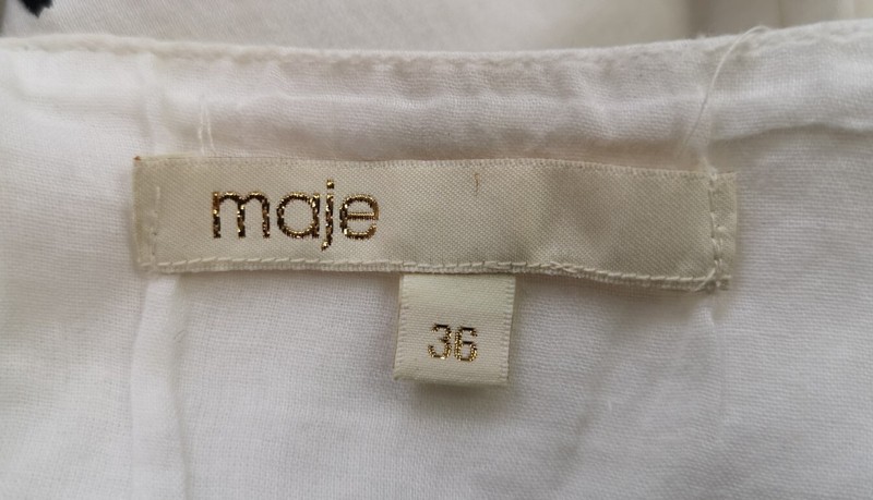 Maje Women's White Black Ika Ecru Embroidered Playsuit Size 36 UK 8 - Used