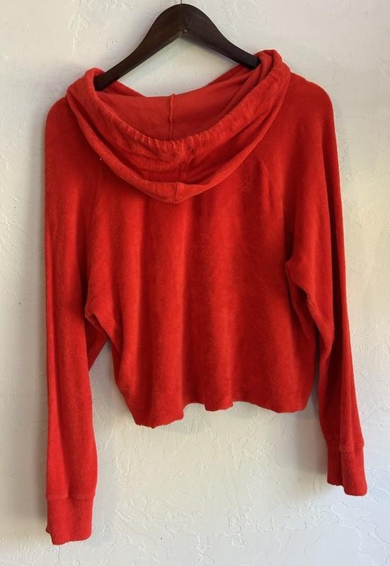 Majestic Filatures Chenille Hoodie Scarlet Red Luxury 2 S Capsule Paris Relaxed