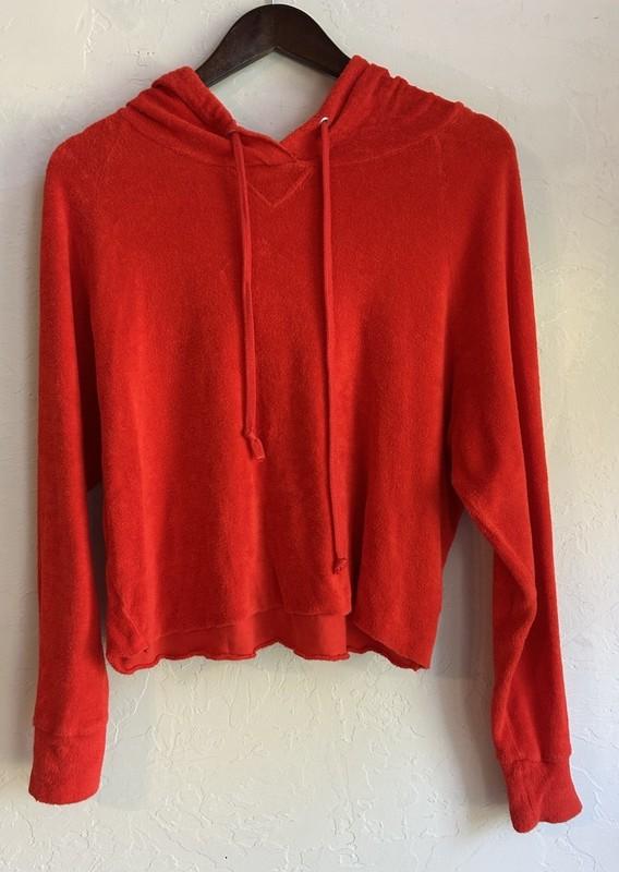 Majestic Filatures Chenille Hoodie Scarlet Red Luxury 2 S Capsule Paris Relaxed