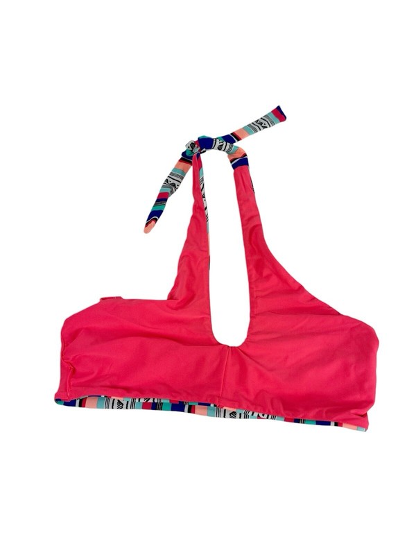 Malibu Dream Girl Reversible Women's Halter Swim Top Size S Blue Multi NWT