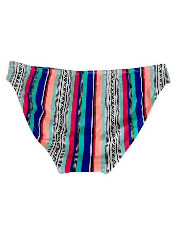 Malibu Dream Girl Women's L Swim Bikini Bottom Peach Coral Striped New