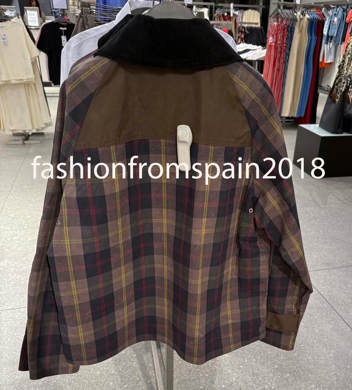 MANGO NEW WOMAN WAXED Checked Parka With Contrasting Collar DARK NAVY 87044072