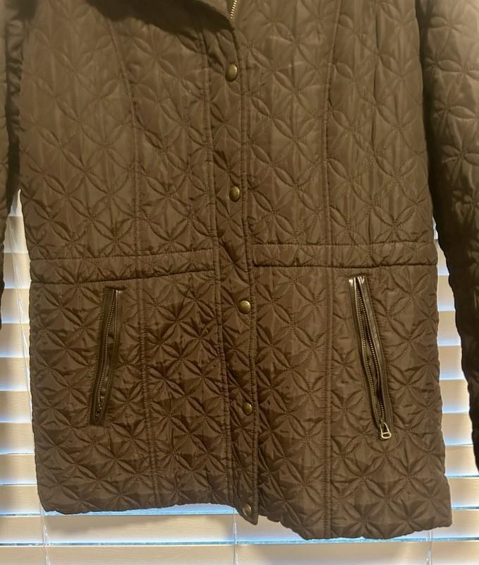 MARC NEW YORK ANDREW MARC Faux Fur Hood Chocolate ColorQuilted Puffer Coat Sz M