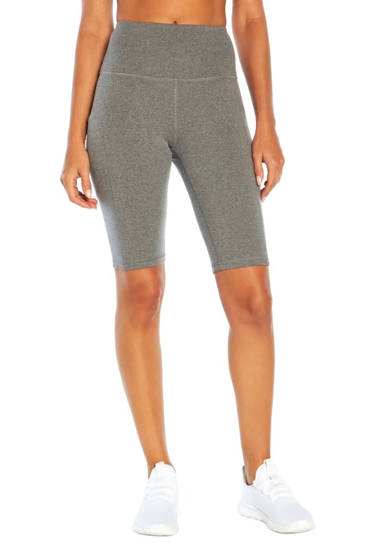 Marika Heather Gray Olivia Side Pocket Tummy Control Bermuda Biker Shorts XL NEW