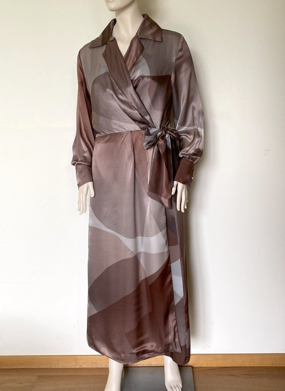 MARINA RINALDI 100% SILK Shirt Dress Size MR 27 18W US 48 DE 56 IT