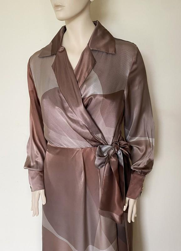 MARINA RINALDI 100% SILK Shirt Dress Size MR 27 18W US 48 DE 56 IT