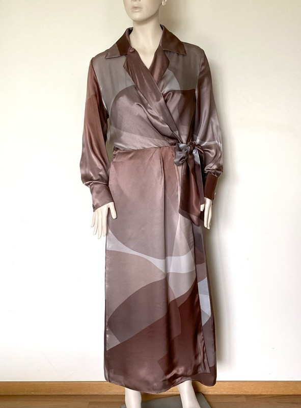 MARINA RINALDI 100% SILK Shirt Dress Size MR 27 18W US 48 DE 56 IT