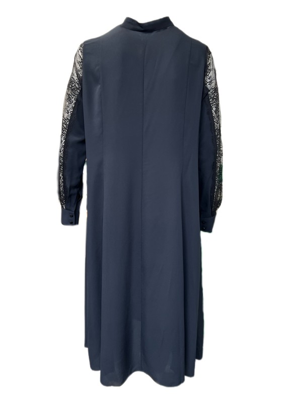 Marina Rinaldi Women's Black Dipinto Long Sleeve Lace Shirt Dress