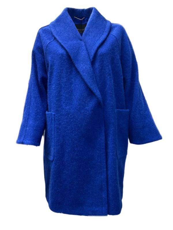 Marina Rinaldi Women's Blue Terminal Alpaca Blended Coat NWT