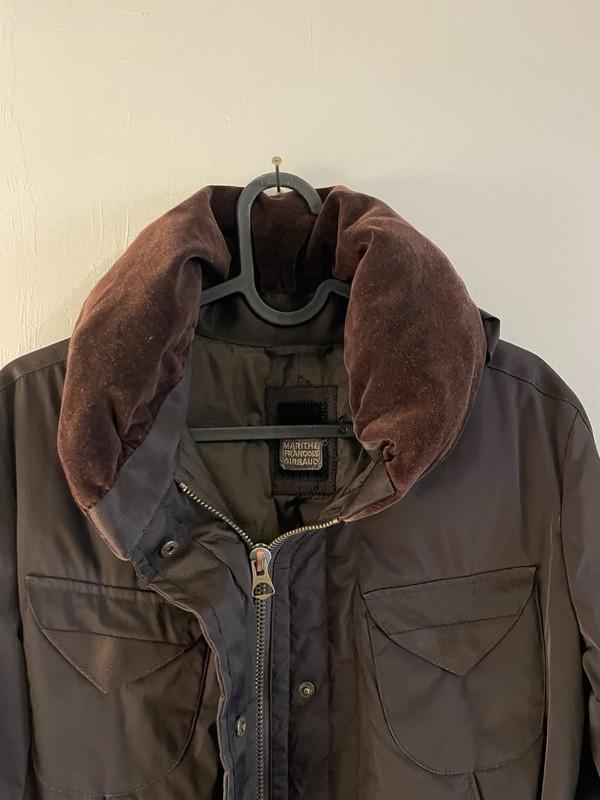Marithe Francois Girbaud Puffer Jacket Womens Brown Hooded Velvet