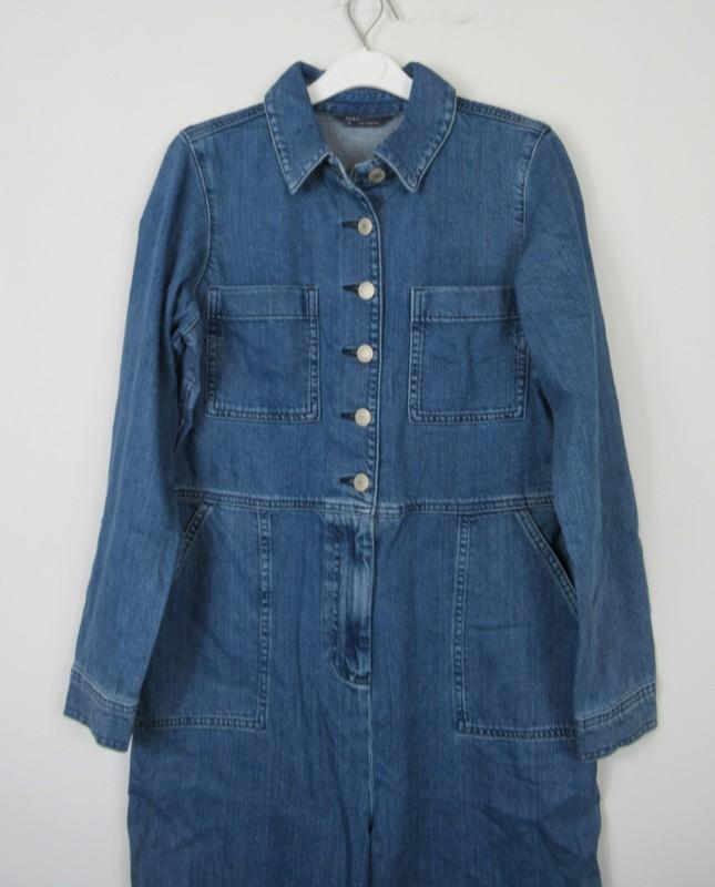 Marks & Spencer Denim Button Front Long Sleeve Jumpsuit Size 6 - 22 RRP £49.99