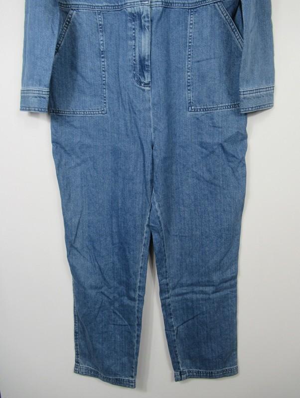 Marks & Spencer Denim Button Front Long Sleeve Jumpsuit Size 6 - 22 RRP £49.99
