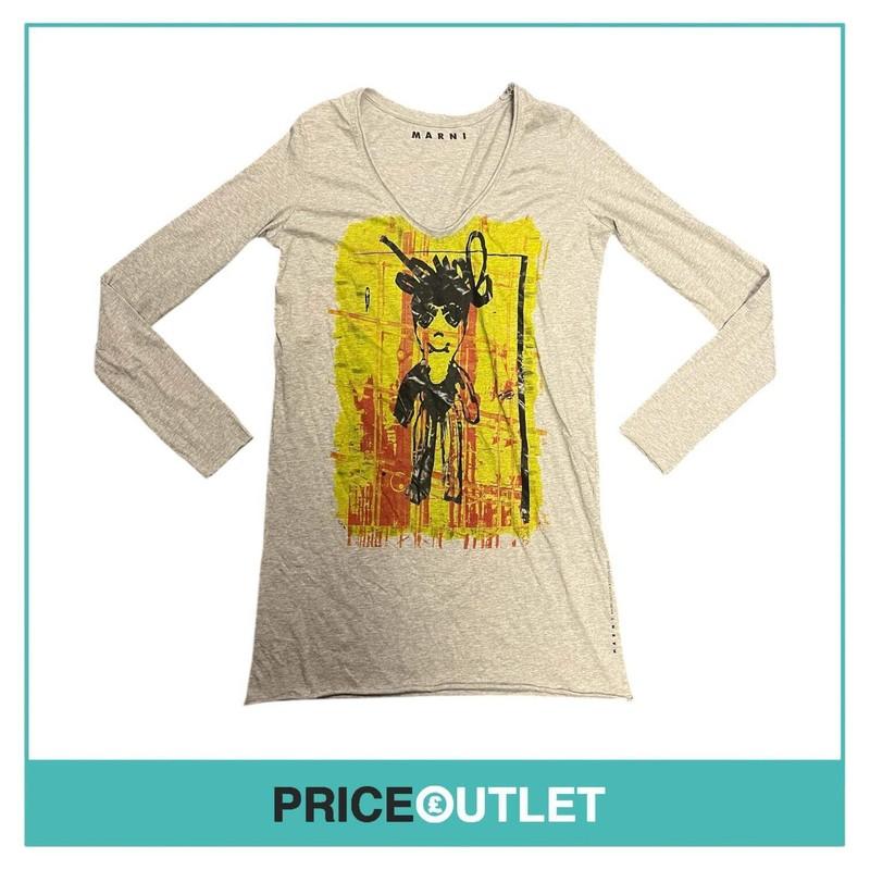 Marni - Grey Printed Tunic Top - Size 40 - BRAND NEW WITH TAGS