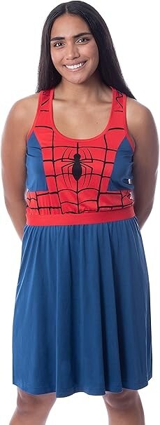 Marvel PJammy Womens Spider-Man Costume Nightgown Sleep Pajama Dress NWT Large