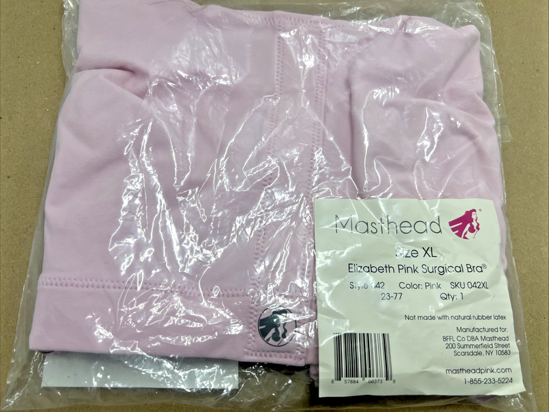 Masthead Size XL Elizabeth pink surgical bra Style 042