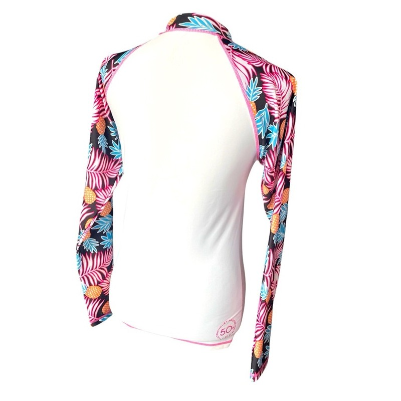Maui And Sons Women’s Long Sleeve Rash Guard Size Medium 50+ UPF Technology