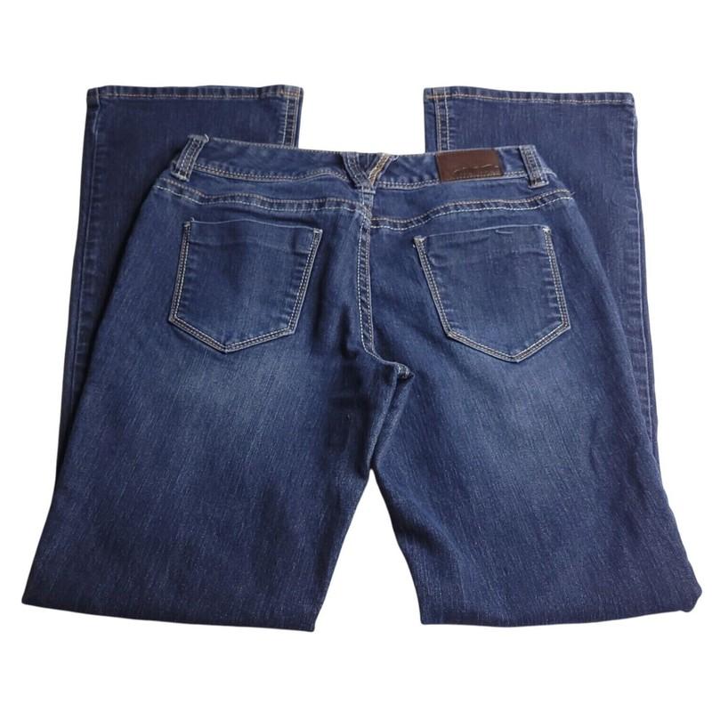 Maurices Womens Bootcut Jeans 7/8 Dark Wash Low Rise Stretch
