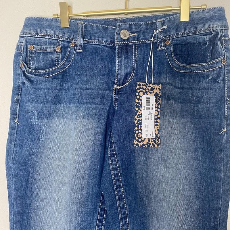 Maurices Womens Original Fit Kaylee Bootcut Jeans Long 7/8 Medium Wash Denim NWT