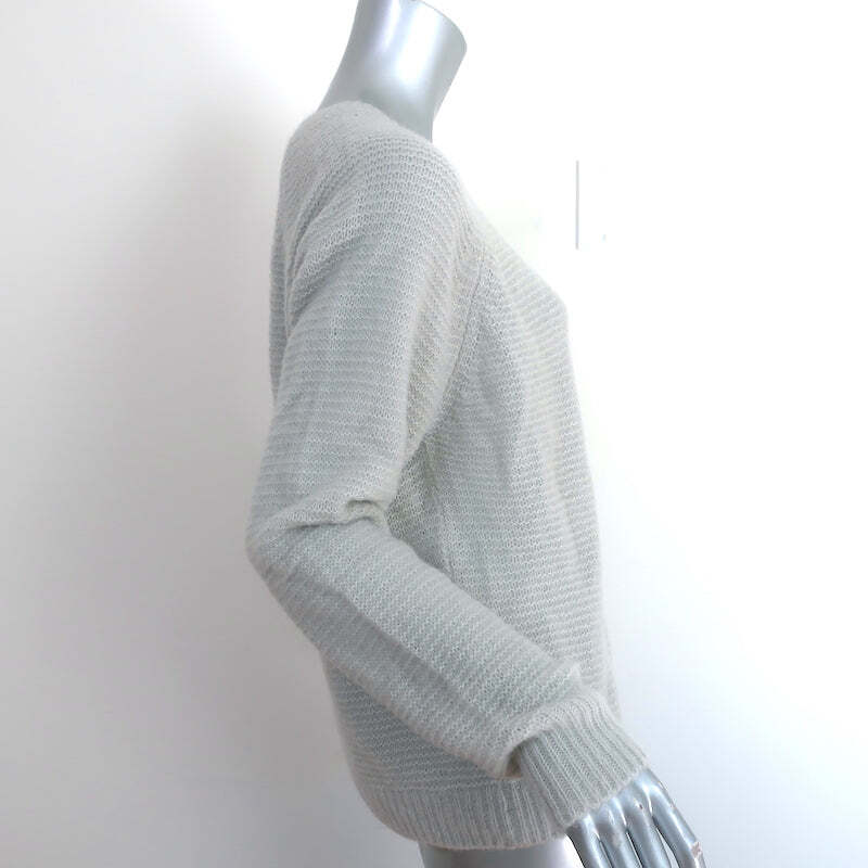 Max Mara Finnici Raglan Sweater Light Gray Cashmere-Silk Knit Size Medium