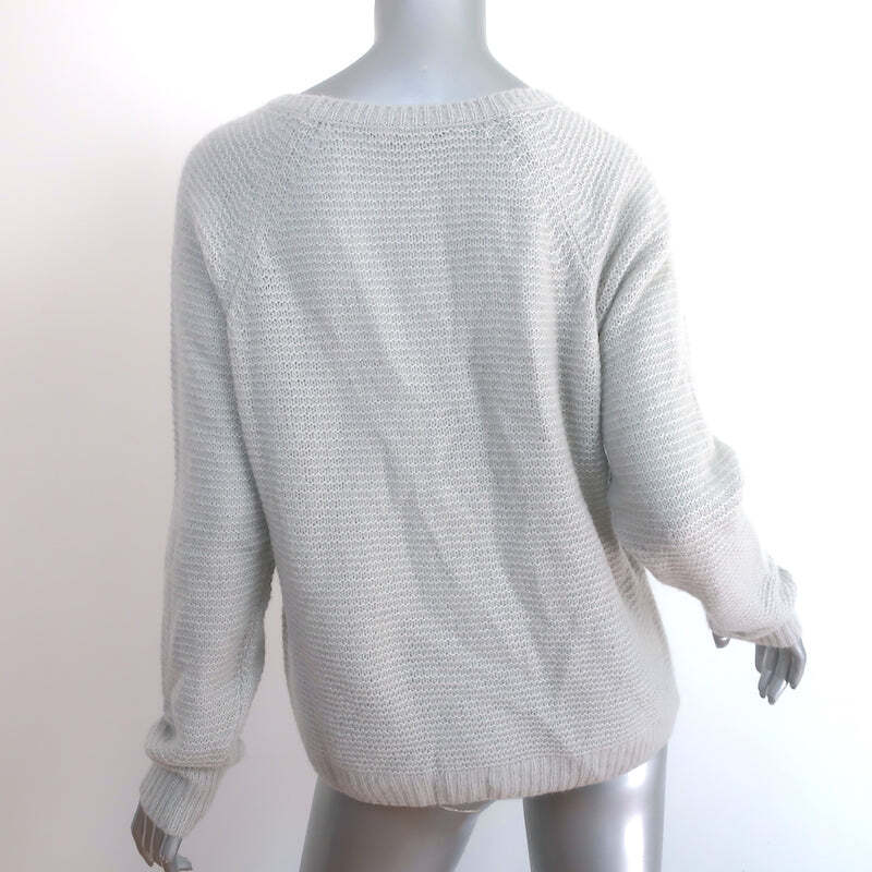 Max Mara Finnici Raglan Sweater Light Gray Cashmere-Silk Knit Size Medium