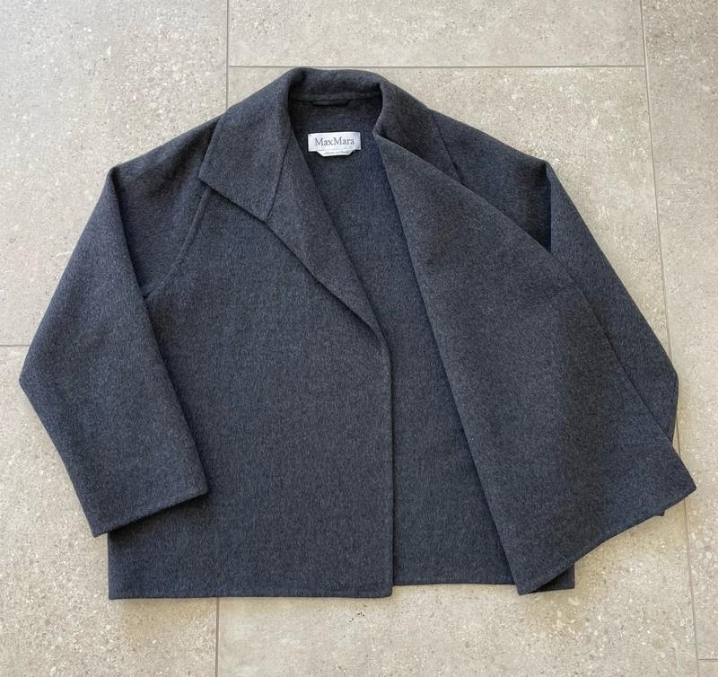 Max Mara Virgin Wool Angora Short Jacket Gray Women’s Size 4 Coat Small