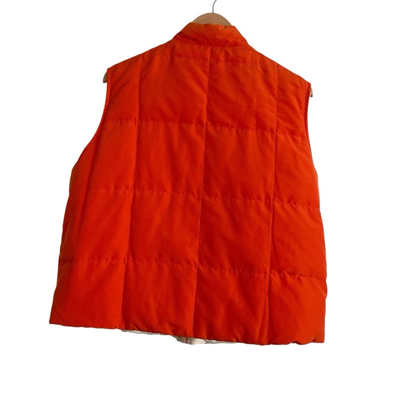 Max Mara Weekend Reversible Puffer Vest Sz 14 Orange/Cream Gilet Luxury Classic