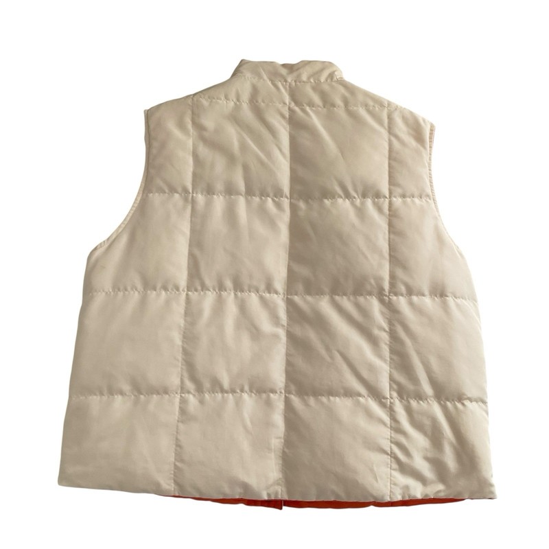 Max Mara Weekend Reversible Puffer Vest Sz 14 Orange/Cream Gilet Luxury Classic