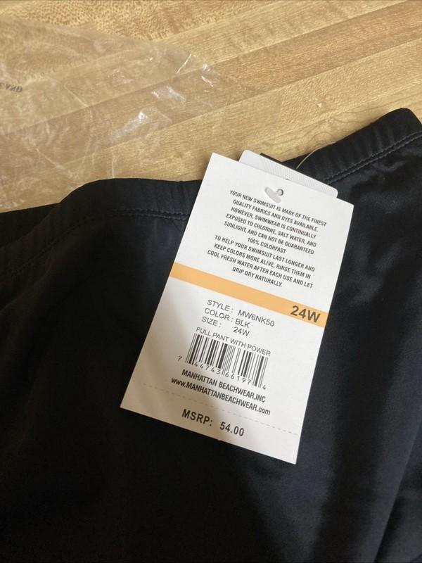 Maxine Of Hollywood Plus Size 24W Black Full Coverage Bikini Swim Bottom New