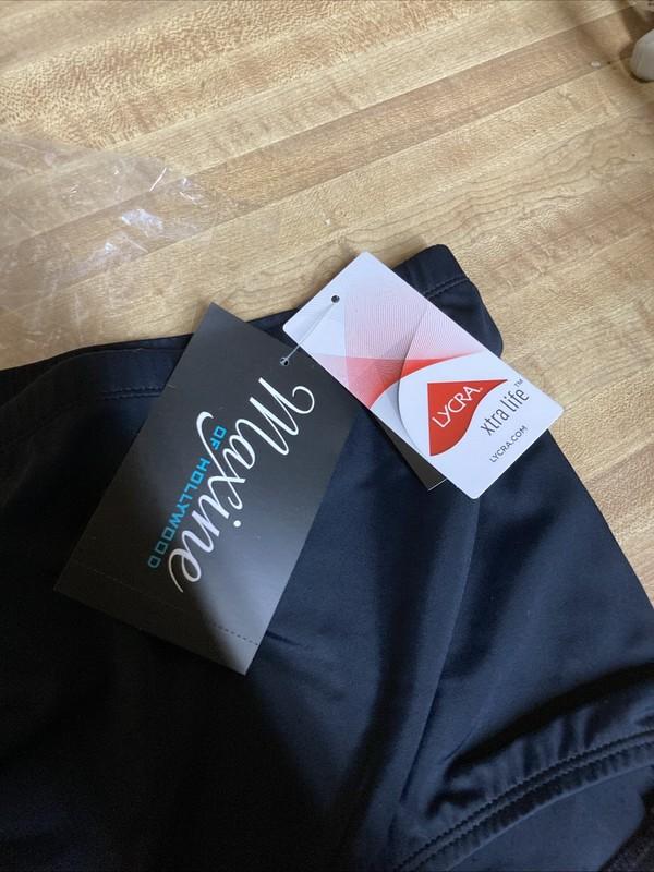 Maxine Of Hollywood Plus Size 24W Black Full Coverage Bikini Swim Bottom New